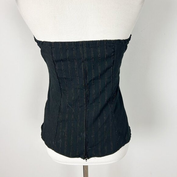 Vintage Y2K Tube Top Black & Gold Retro Whimsigoth Party Size Large Women's - Picture 5 of 6